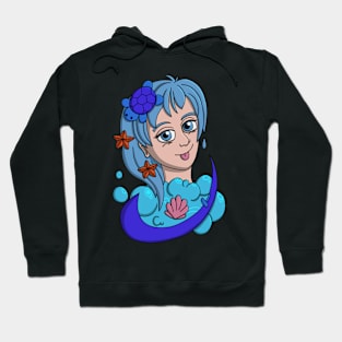 Oceanic Girl Portrait Hoodie